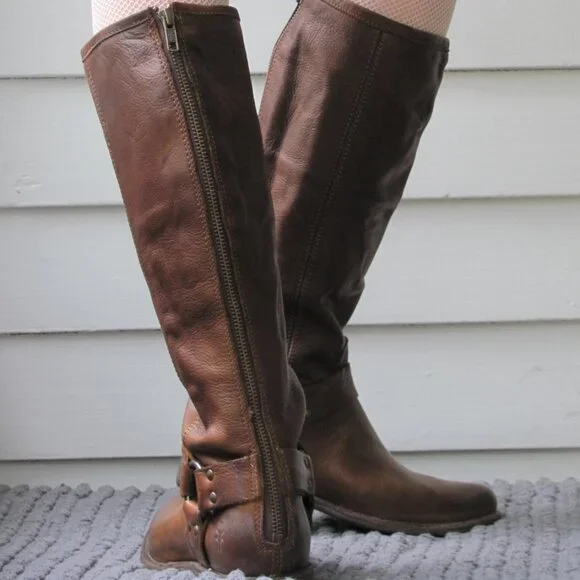 Frye Phillip Harness Tall Leather Harness In Cognac, 7 - Picture 2 of 9